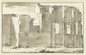 Vue des ruines du chœur de la Grande Église à Zandvoort - Abraham Rademaker