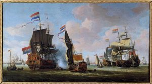 Marine : scène de bataille navale - Abraham Storck