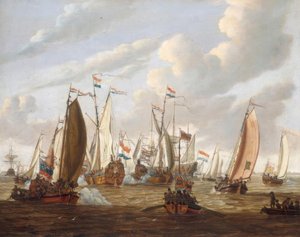 Pierre le Grand accueilli par la Compagnie néerlandaise des Indes orientales - Abraham Storck