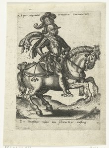 Cavalier allemand en armure noire - Abraham de Bruyn (attributed to)