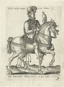 Noble néerlandais à la chasse au faucon à cheval - Abraham de Bruyn (attributed to)