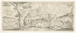 Ratten, katten en vossen, Animaux (titre de la série) - Abraham de Bruyn (possibly)