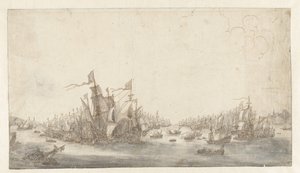 La bataille navale de Duins - Abraham de Verwer