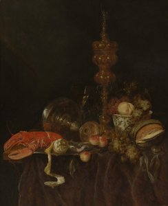 Nature morte avec homard et fruits, probablement début des années 1650