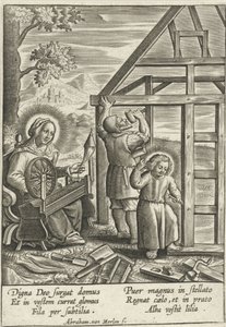 Le Christ aide Joseph à construire une maison