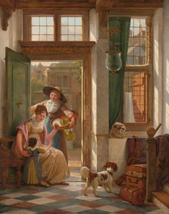 Un vendeur de cerises à la porte - Abraham van Strij (I) (signed by artist)