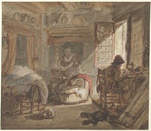 Intérieur avec famille