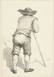 Homme penché sur un bâton, vu de dos - Abraham van Strij (I)