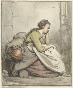 Femme assise avec une bouilloire en cuivre - Abraham van Strij (I)