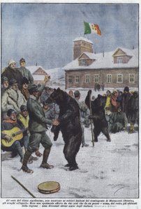 Malgré le climat très rigoureux, les soldats italiens du contingent de Mourmansk ne manquent pas - Achille Beltrame