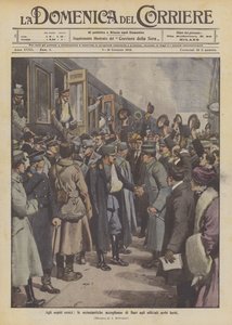 Aux hôtes héroïques, les accueils enthousiastes de Bari aux officiers serbes blessés - Achille Beltrame