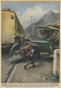 Au passage à niveau de Sedico, sur la ligne électrique de l
