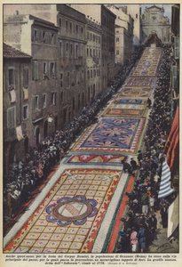 Cette année encore, pour la fête du Corpus Domini, la population de Genzano (Rome) a étendu sur