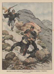 Lutte acharnée dans les montagnes du Haut-Piémont entre carabiniers et un criminel, la poursuite - Achille Beltrame
