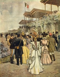 Aux courses de chevaux à San Siro (Milan) - Achille Beltrame