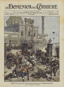 Attentat contre le sultan Abdul Hamid pendant le selamlik à la mosquée Hamidie, à Constantinople - Achille Beltrame