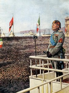 Mussolini, Benito (1883-1945). Politicien fasciste italien, duce (chef) de l