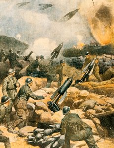 Bombardement des lignes de Carso - Achille Beltrame