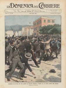 Carabiniers sauvant des anarchistes de la fureur populaire à Rapallo lors d
