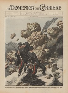 Carabiniers en service à Castelmagno (Cuneo) surpris par l