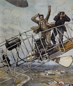 Catastrophe du dirigeable De Bradski près de Paris, France, illustration par Achille Beltrame pour La Domenica del Corriere, 26 octobre - Achille Beltrame