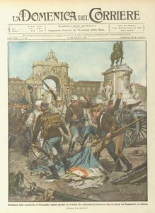 Déclin de la monarchie au Portugal, soldats passés aux insurgés piétinant le drapeau ?