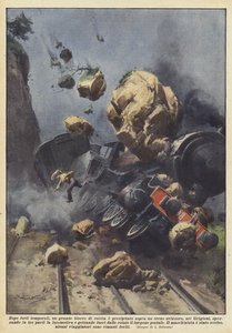 Après de violents orages, un grand bloc de roche est tombé sur un train suisse - Achille Beltrame