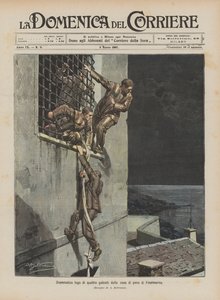 Évasion dramatique de quatre forçats de la maison de peine de Finalmarina - Achille Beltrame