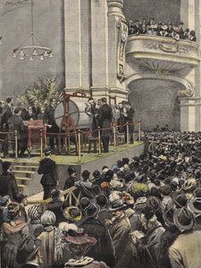 Tirage de la loterie de Milan en 1907. Illustration par Achille Beltrame - Achille Beltrame