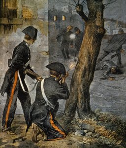 Épisode de la mafia sicilienne, conflit entre la police et les mafieux à Trapani de La Domenica del Corriere, 31 décembre