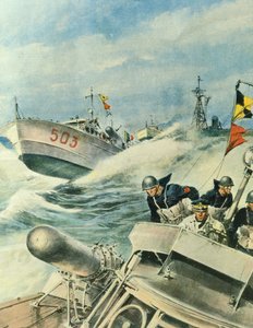 Vedettes rapides de la marine italienne patrouillant la Méditerranée, 12 septembre - Achille Beltrame