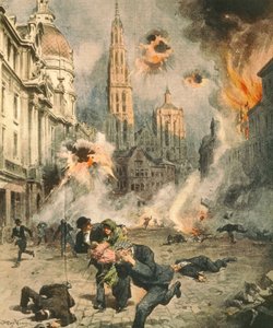 Les Allemands bombardant et occupant Anvers - Achille Beltrame