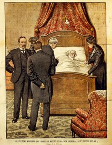 Giuseppe Verdi mourant, illustration par Achille Beltrame. Italie, 20e siècle - Achille Beltrame