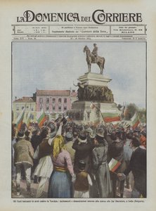 Les États balkaniques en armes contre la Turquie, incitations et démonstrations autour de la statue...
