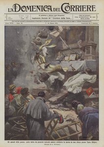 Les épisodes de la guerre, prêtre blessé par des projectiles allemands alors qu