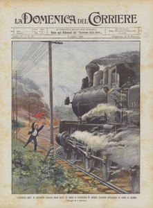 Les enfants héros, le jeune Italien Bradi sauve un train de passagers en Amérique - Achille Beltrame