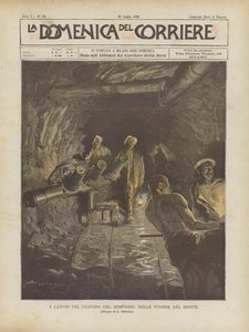 Les travaux pour le tunnel du Simplon, dans les entrailles de la montagne - Achille Beltrame
