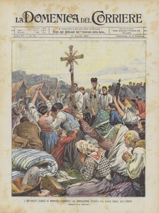 Les mouvements sismiques de Mignano (Caserta), la population fuyant le village prie en plein air - Achille Beltrame