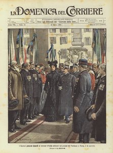 Les Souverains passent devant les vétérans d