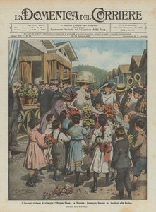 Les Souverains visitent le village Reine Hélène à Messine, l