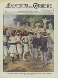 Les Souverains visitent dans le parc du palais de Caserte les ascari érythréens blessés pendant - Achille Beltrame