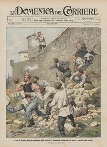 Les événements de Russie, évasion de prisonniers des prisons de Sébastopol à travers un mur déchiré par des bombes