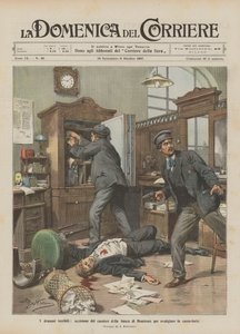 Les drames terribles, meurtre du caissier de la banque de Montreux pour cambrioler le coffre-fort - Achille Beltrame