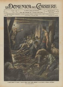 Les grandes catastrophes en Amérique, mineurs italiens trouvés à moitié asphyxiés dans une mine en feu dans l