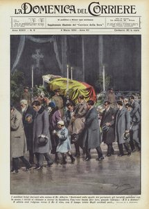 Les mutilés belges devant la dépouille du Roi Albert