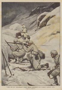 Les soldats de la neige, une patrouille de skieurs engage un combat avec un groupe d