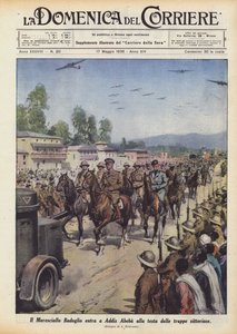 Le maréchal Badoglio entre à Addis-Abeba à la tête des troupes victorieuses - Achille Beltrame