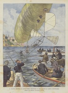 Le ballon dirigeable de Santos Dumont précipité en mer devant le casino de Monte-Carlo - Achille Beltrame