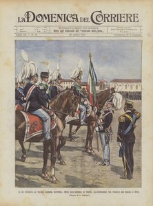 Le roi remet le vieux drapeau glorieux, pris de l