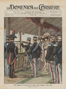 Le Roi inaugure la Ve compétition de tir à Rome, en tirant le premier coup - Achille Beltrame